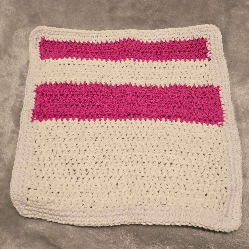 Handmade Crochet Washcloths Lot of‎ 20 Cotton Dishcloths Multi Color